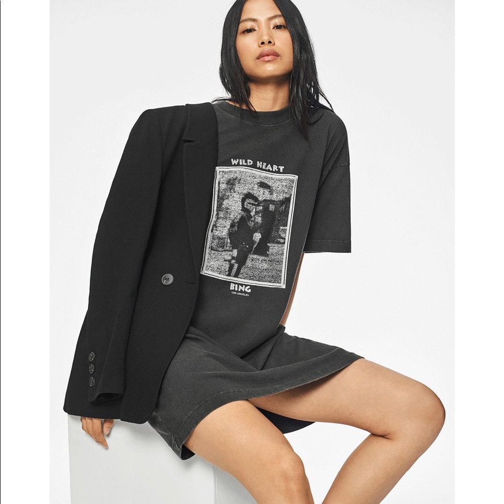 Anine Bing Harley Mohawk cotton tee dress